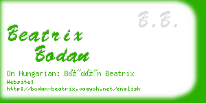beatrix bodan business card